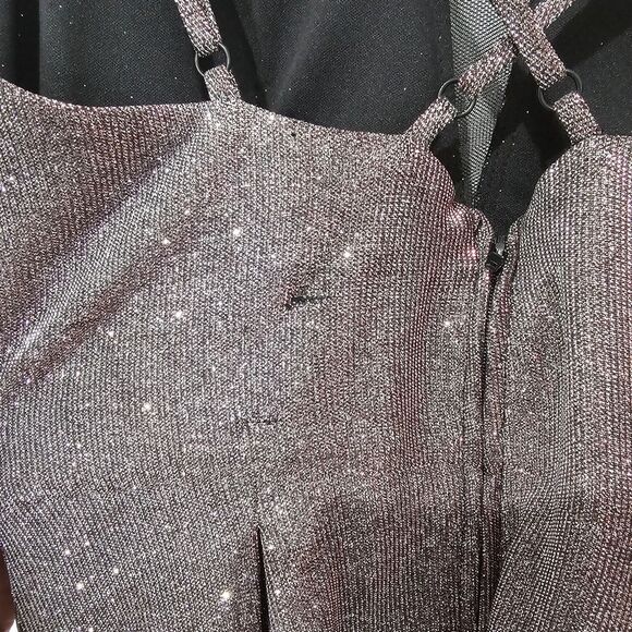 Crystal Doll - Dress Glitter Formal Prom Layered Maxi - Size 5 -Pink Multichrome - Picture 8 of 10